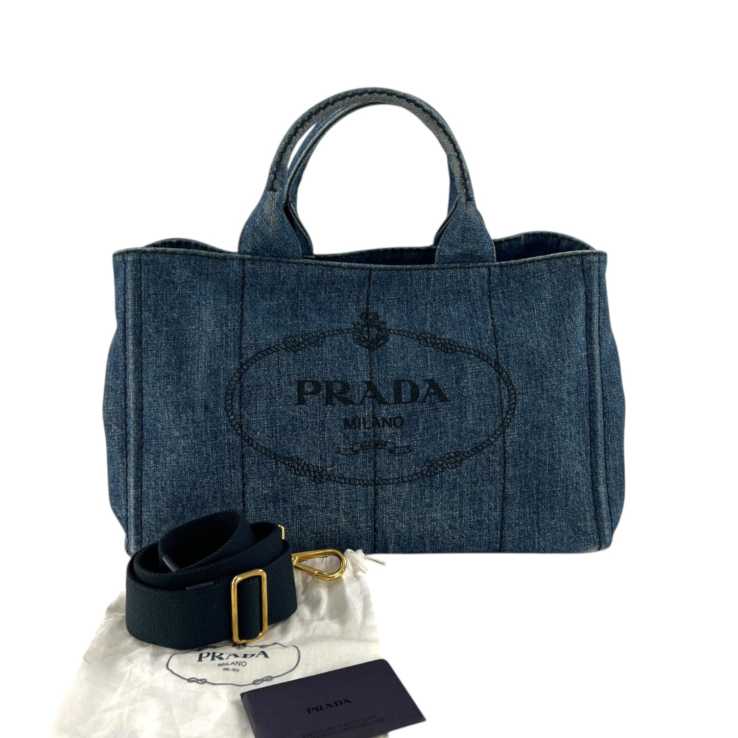 Prada Denim Canapa Tote Bag