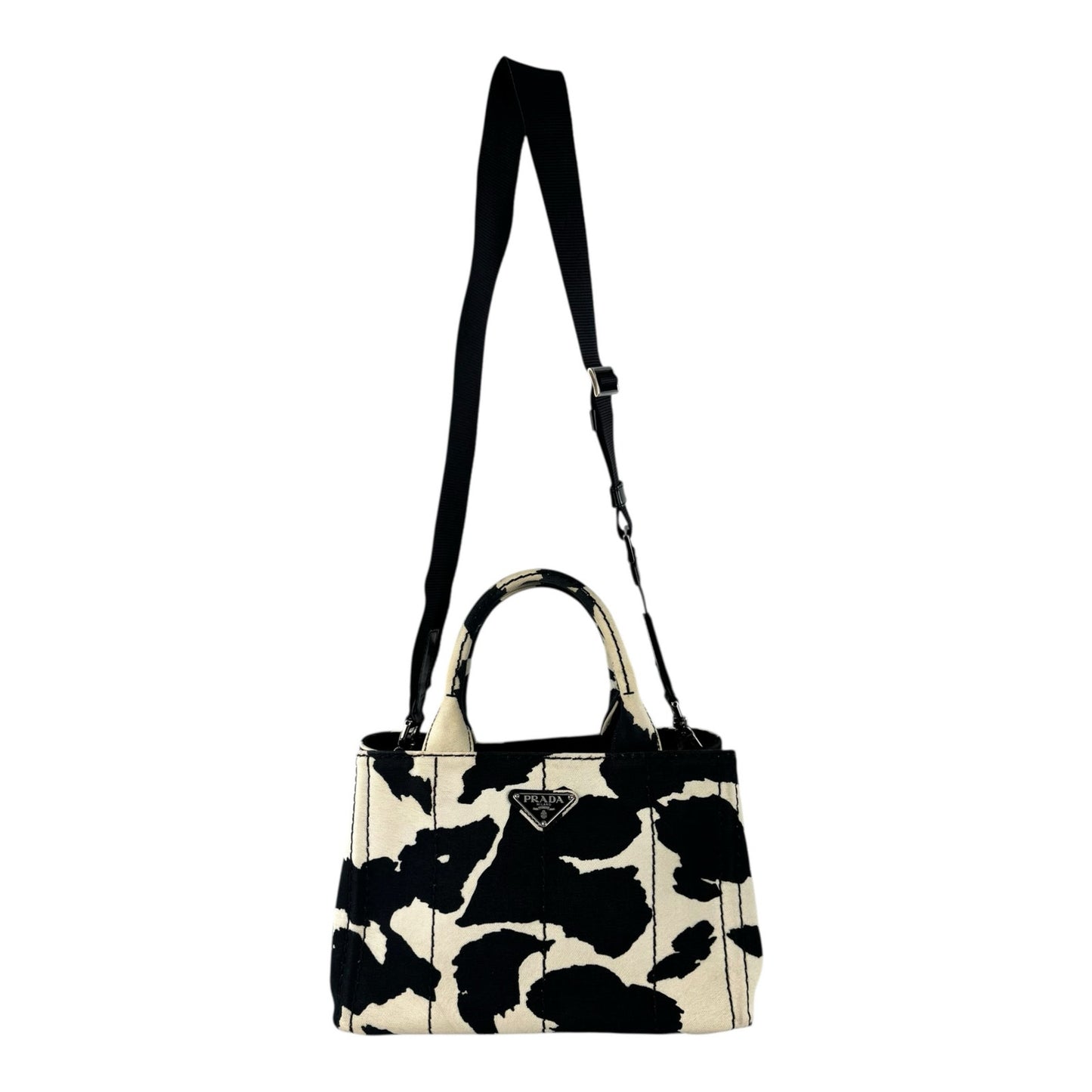 Prada Cow Print Canapa Tote Bag