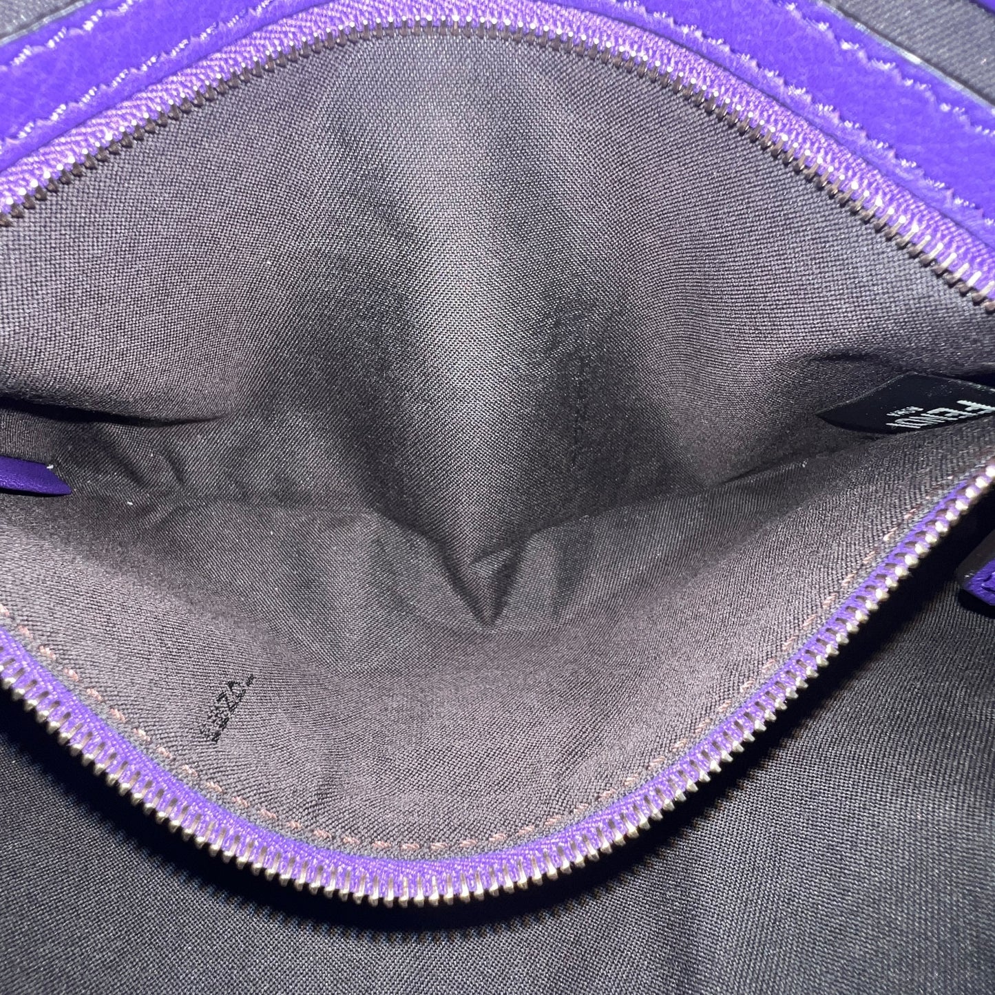 Fendi Purple Shearling Baguette Bag