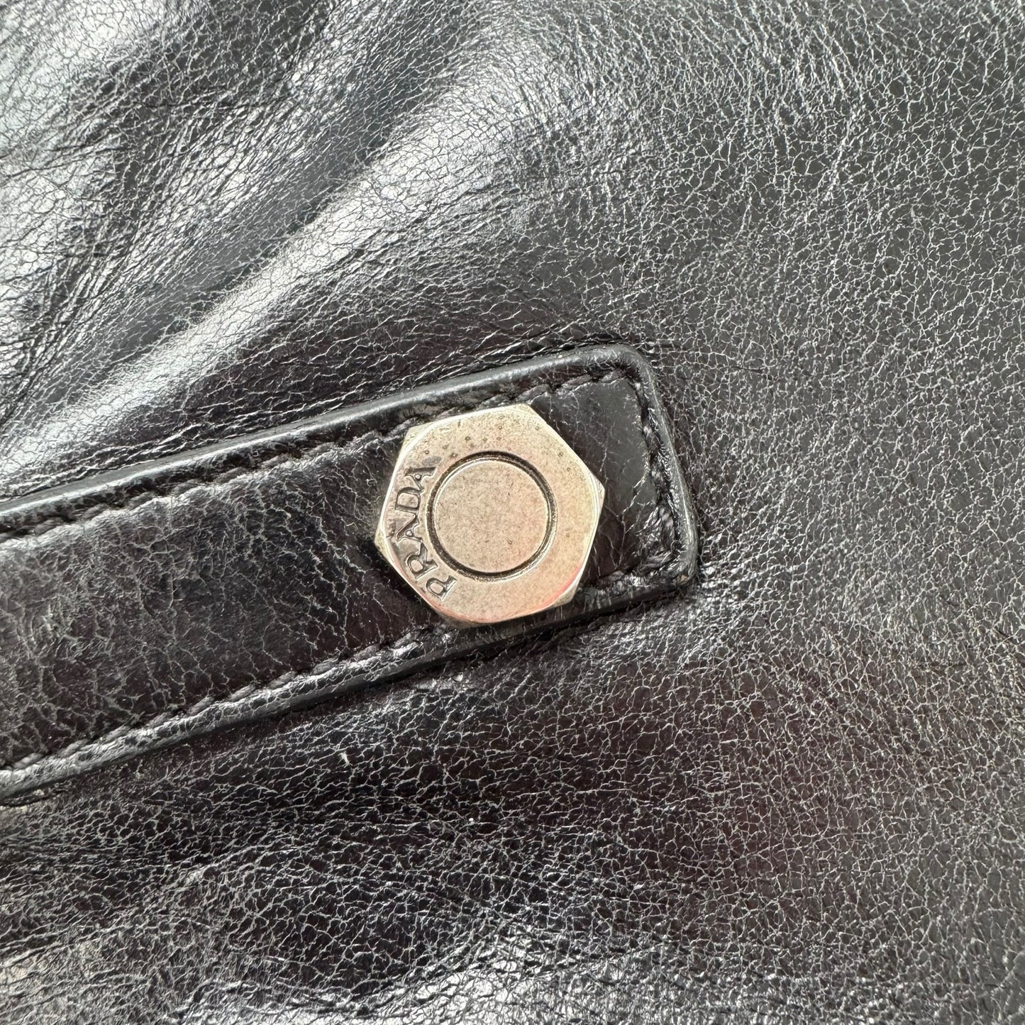 Prada Leather Skull Tote Bag