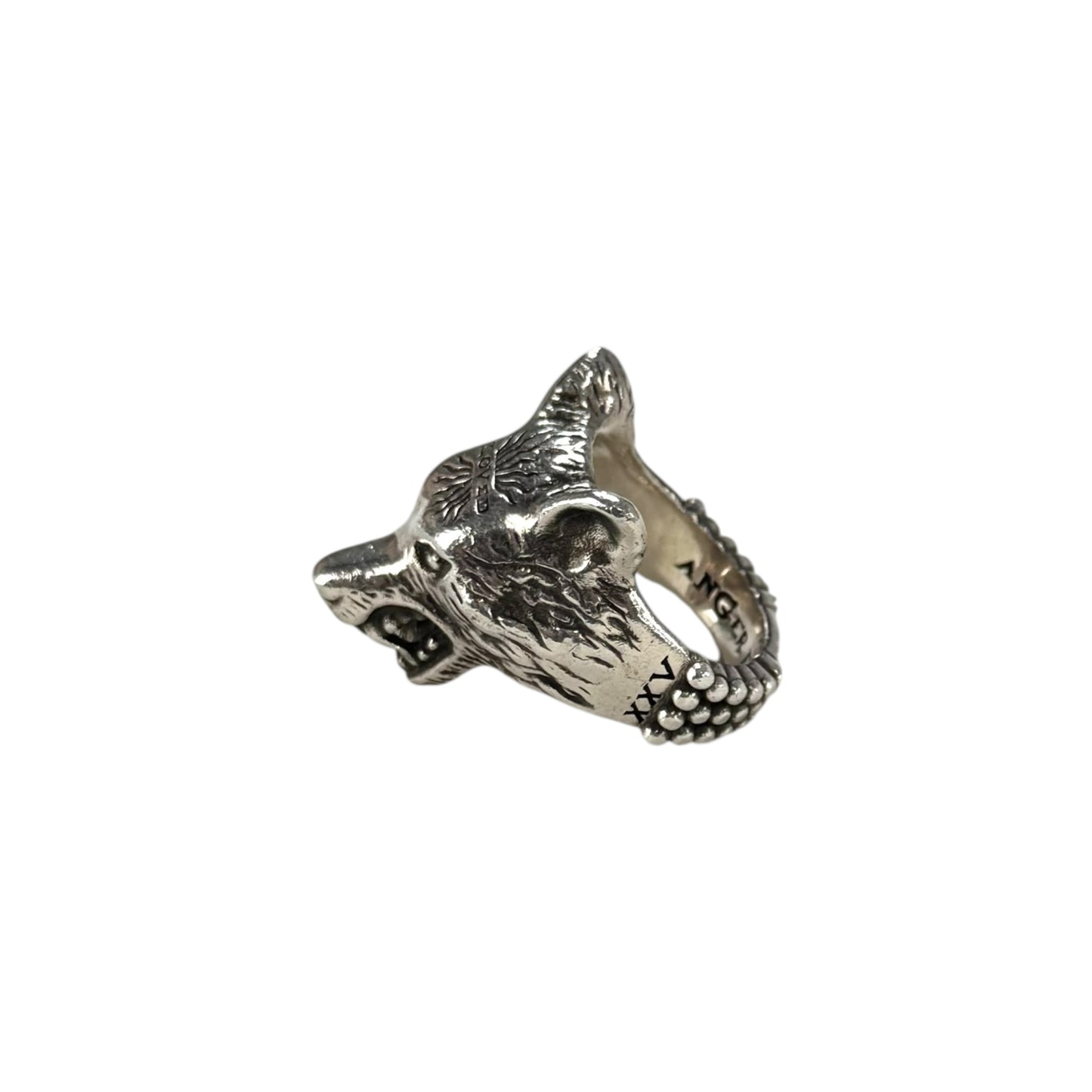 Gucci Anger Forrest Wolf Head Ring