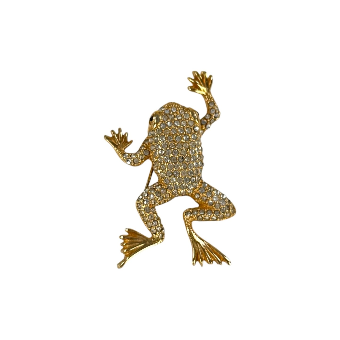 Dior Vintage Frog Rhinestone Brooch