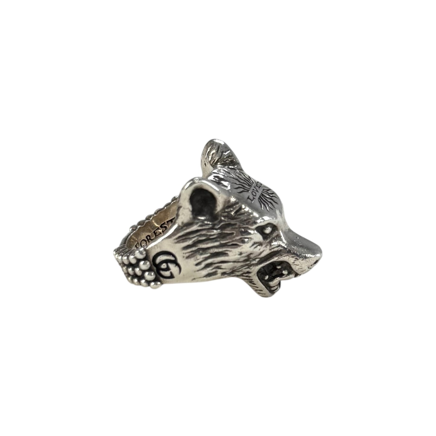 Gucci Anger Forrest Wolf Head Ring