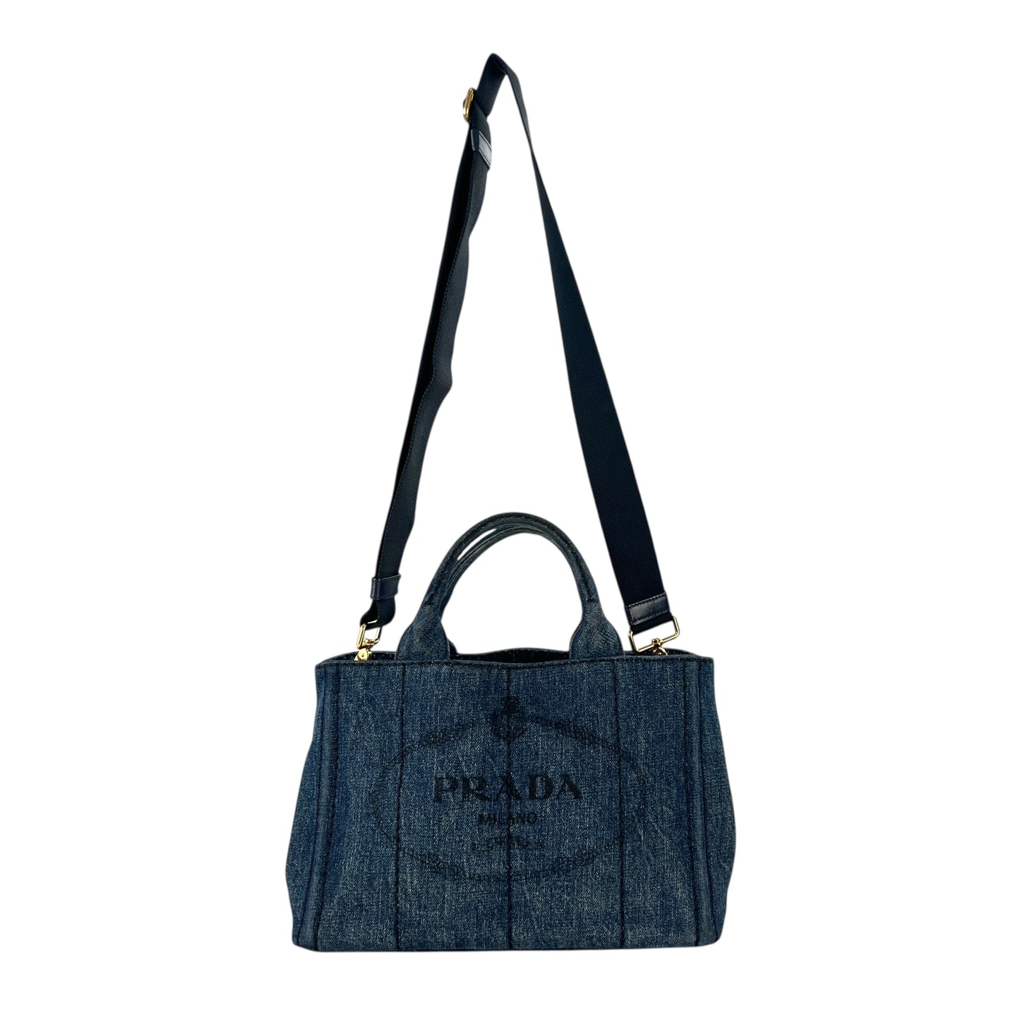 Prada Denim Canapa Tote Bag