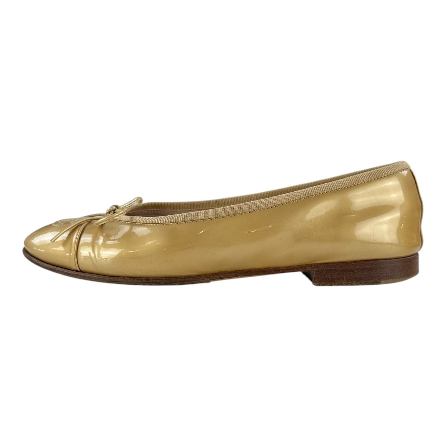 Chanel CC Patent Leather Ballet Flats