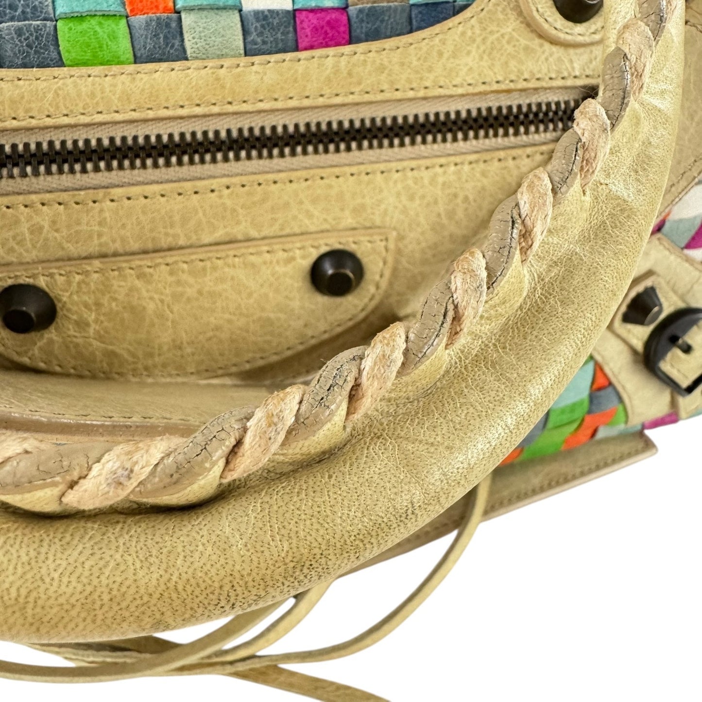 Balenciaga Multicolor Woven City Bag