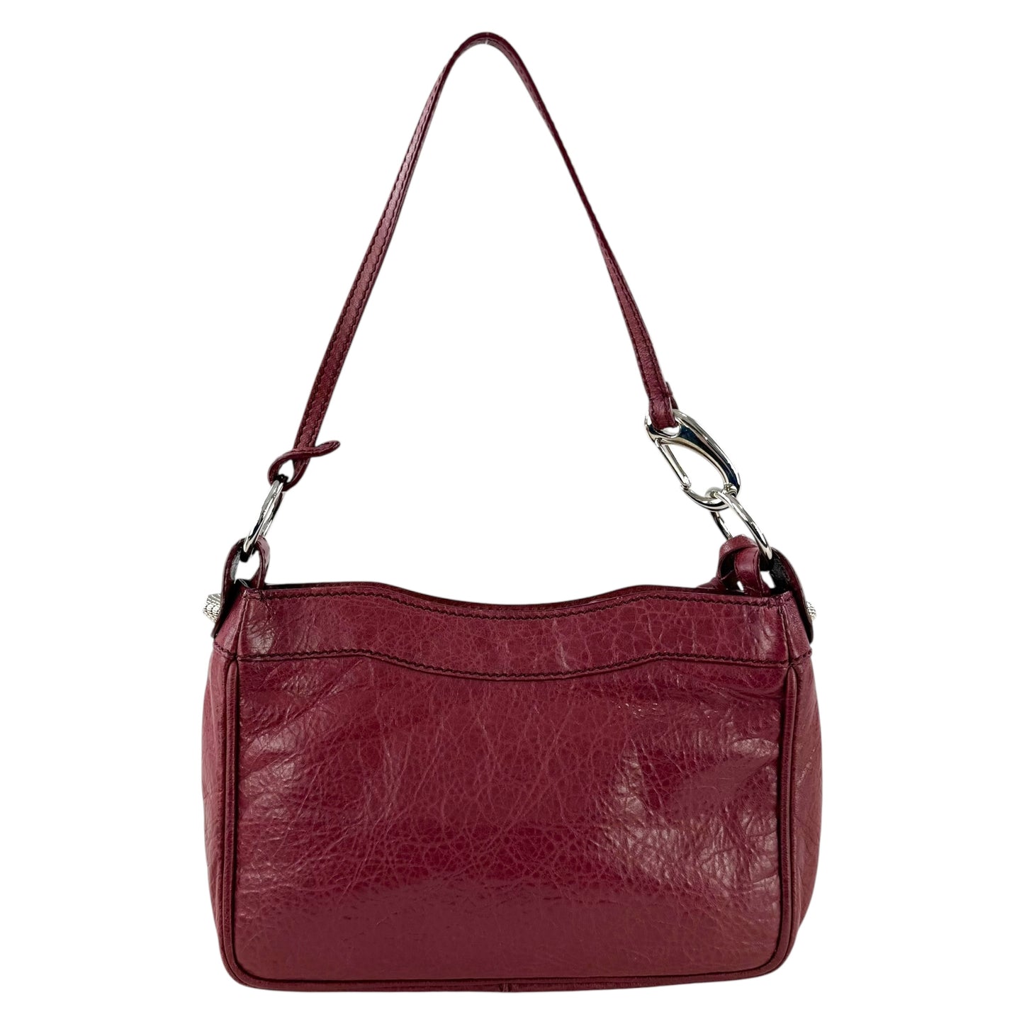 Balenciaga Leather Motocross Hip Giant Studded Shoulder Bag