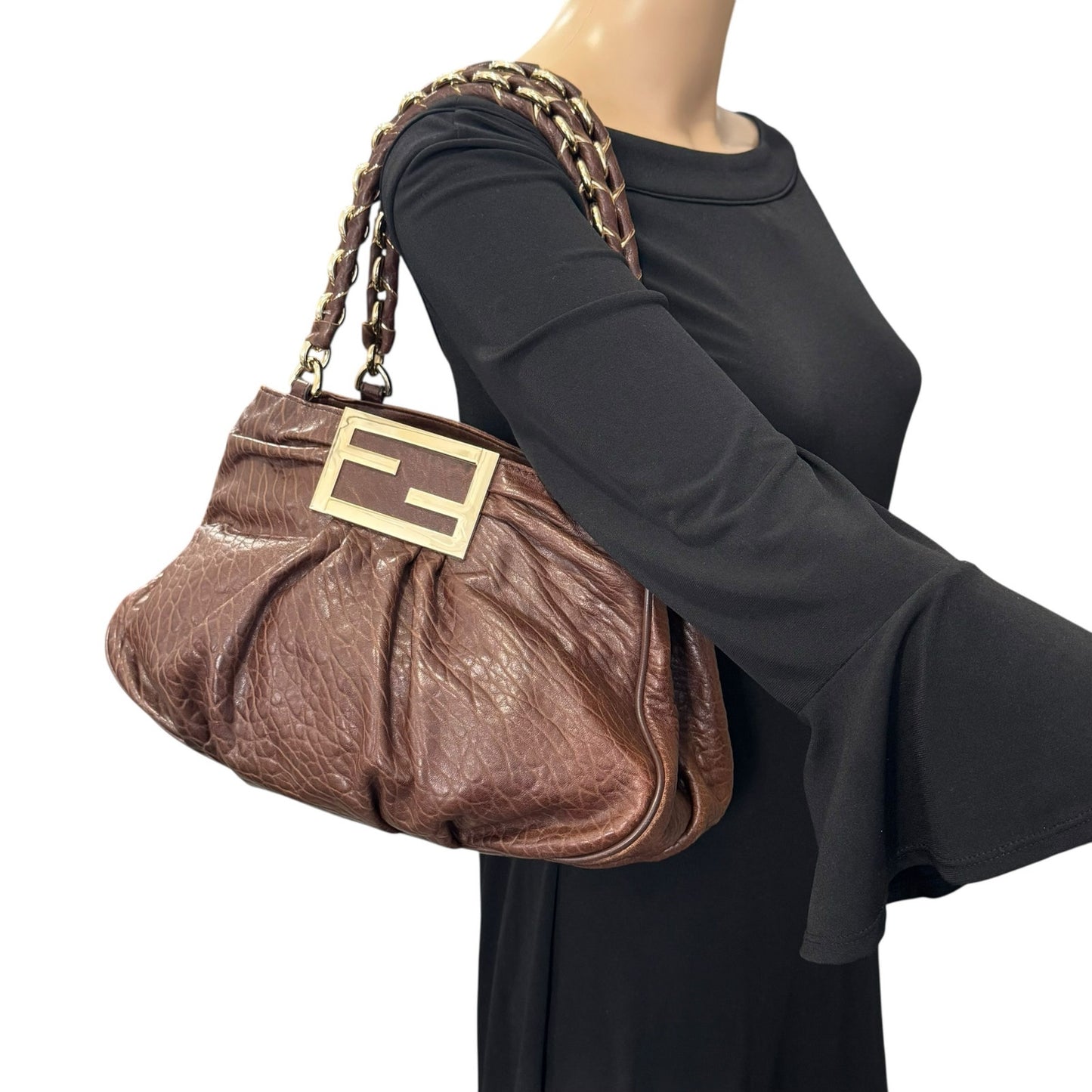 Fendi Mia Leather Shoulder Bag