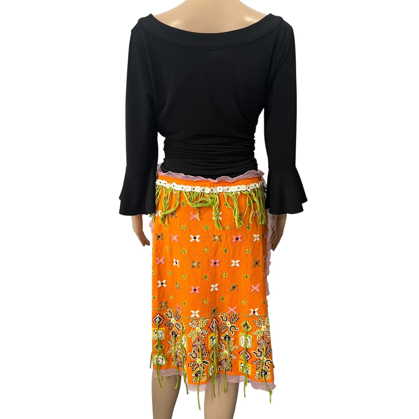 Fendi Vintage Embroidered & Beaded Skirt