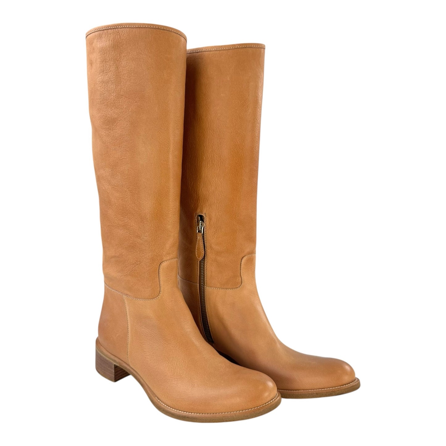 Prada Camel High Leather Boots