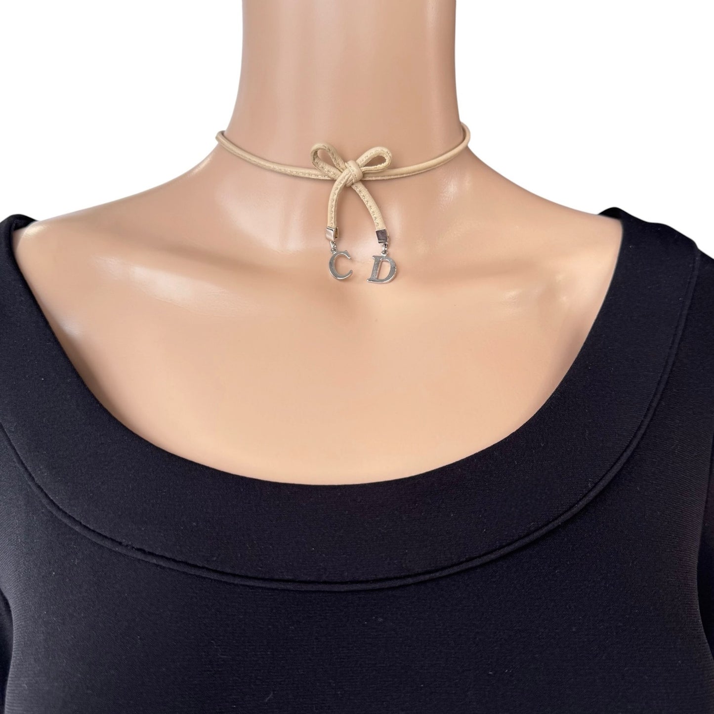 Dior Vintage CD Bow Choker Necklace