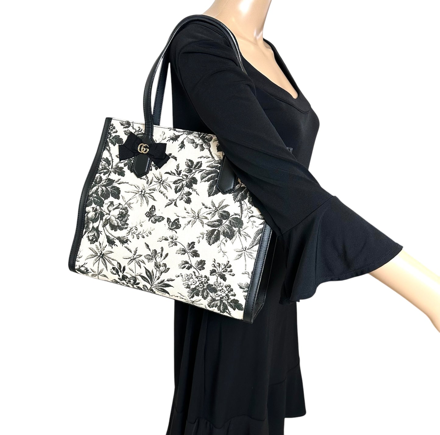 Gucci GG Ribbon Herbarium Canvas Tote