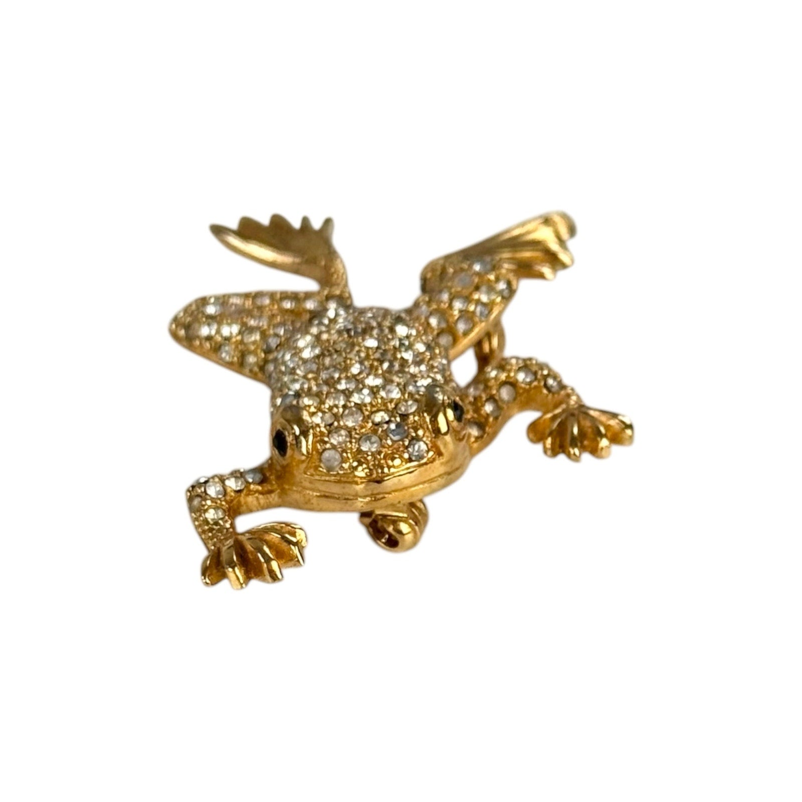 Dior Vintage Frog Rhinestone Brooch