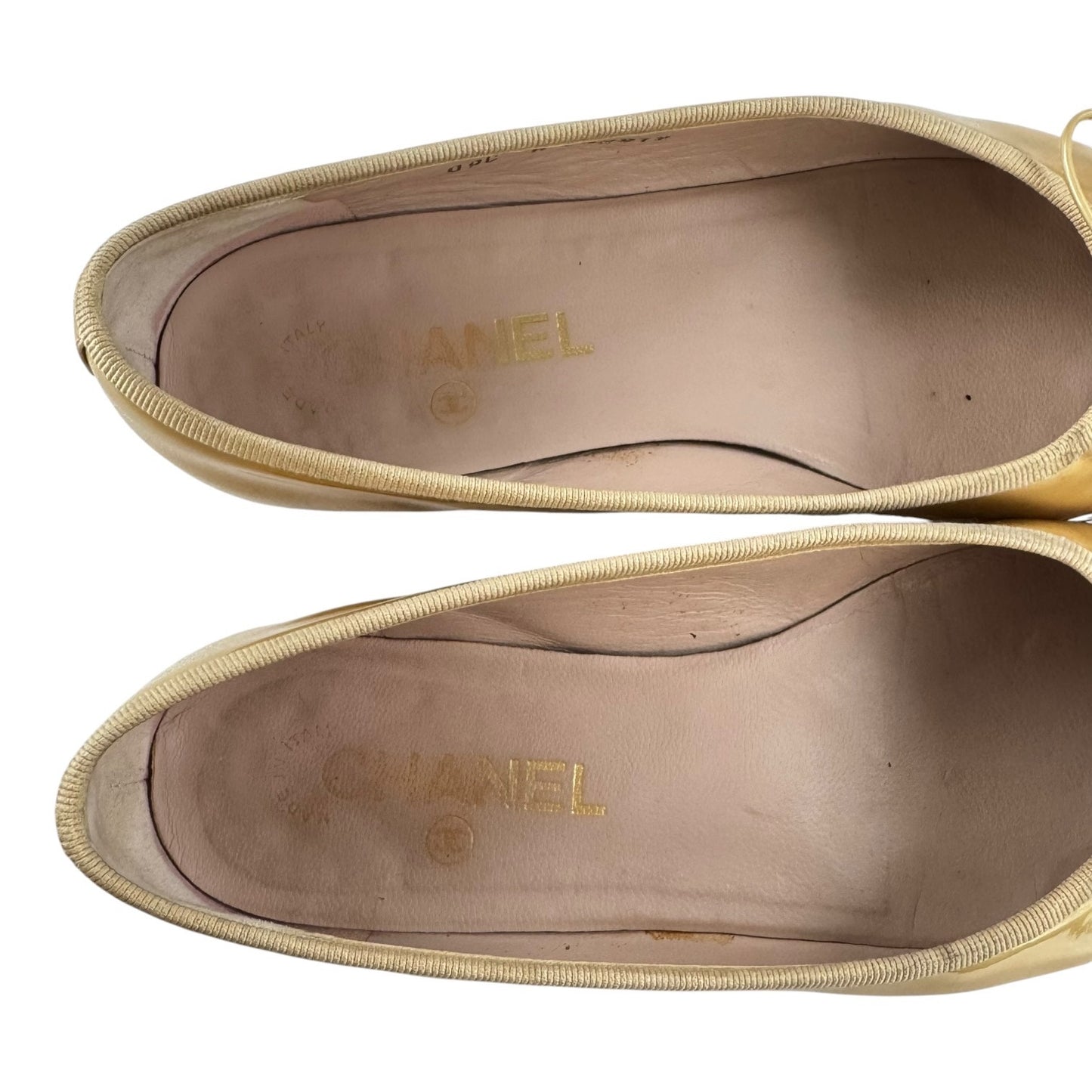 Chanel CC Patent Leather Ballet Flats