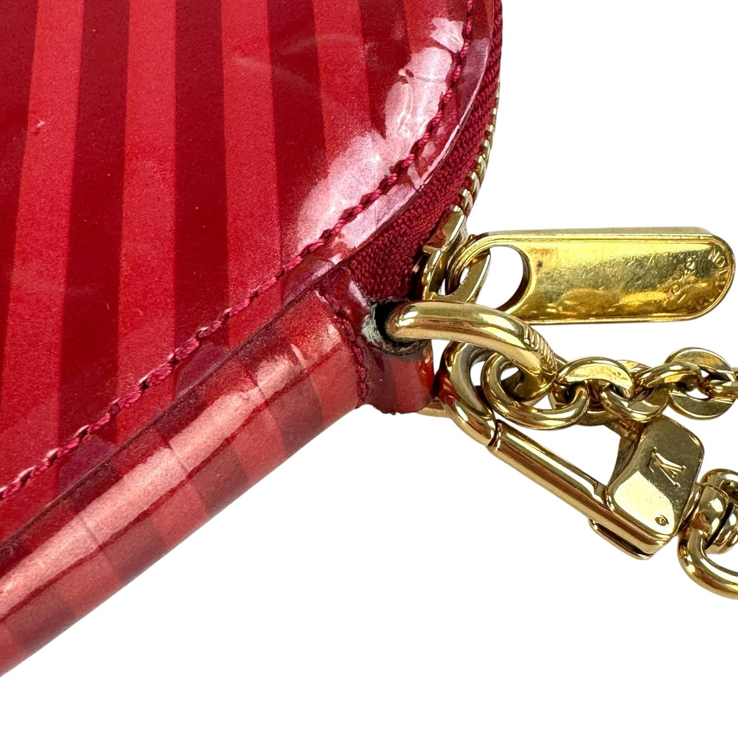 Louis Vuitton Vernis Striped Heart Zippy Pouch