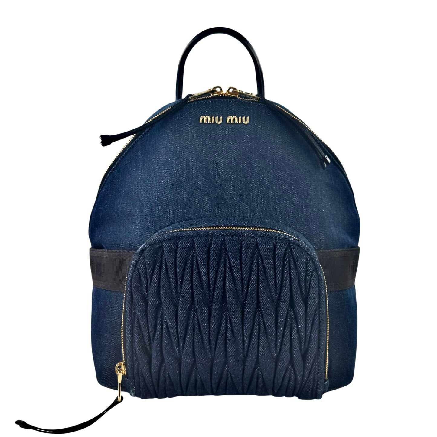 Miu Miu Denim Matelasse Backpack