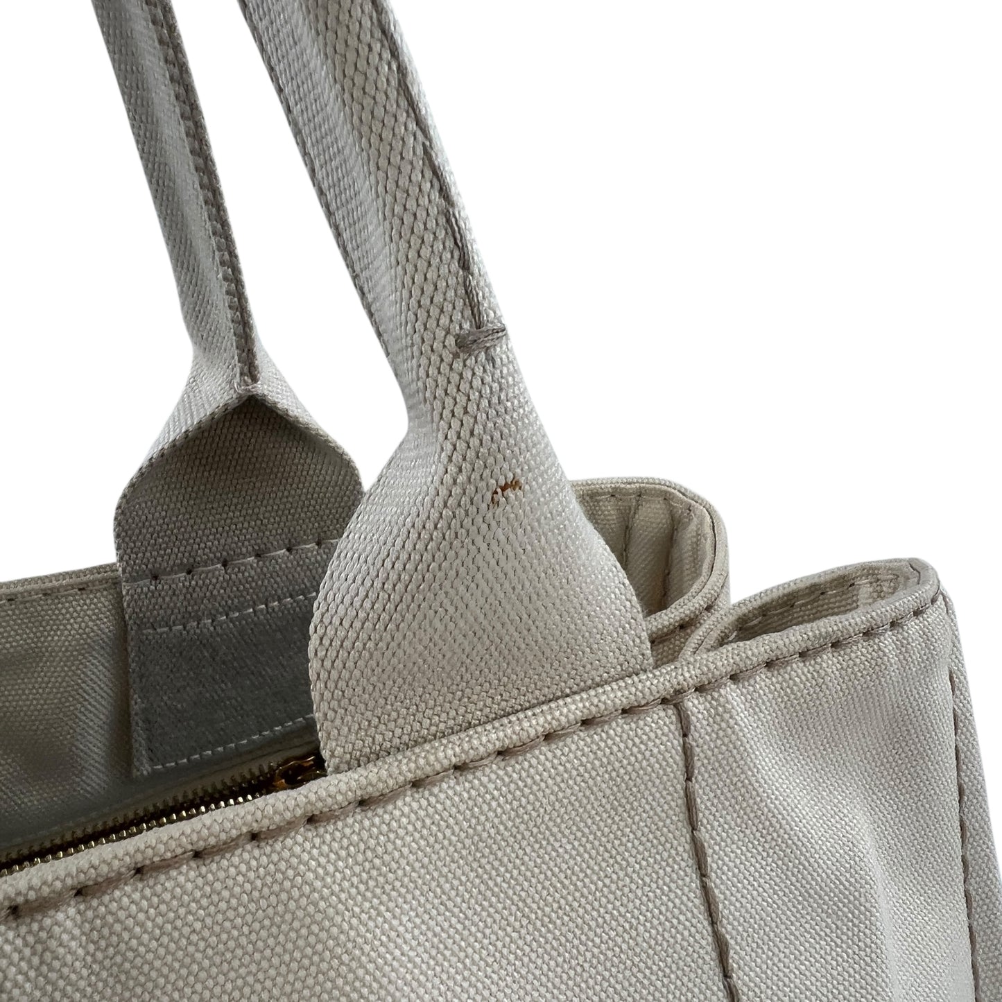 Prada Cream Canapa Tote Bag