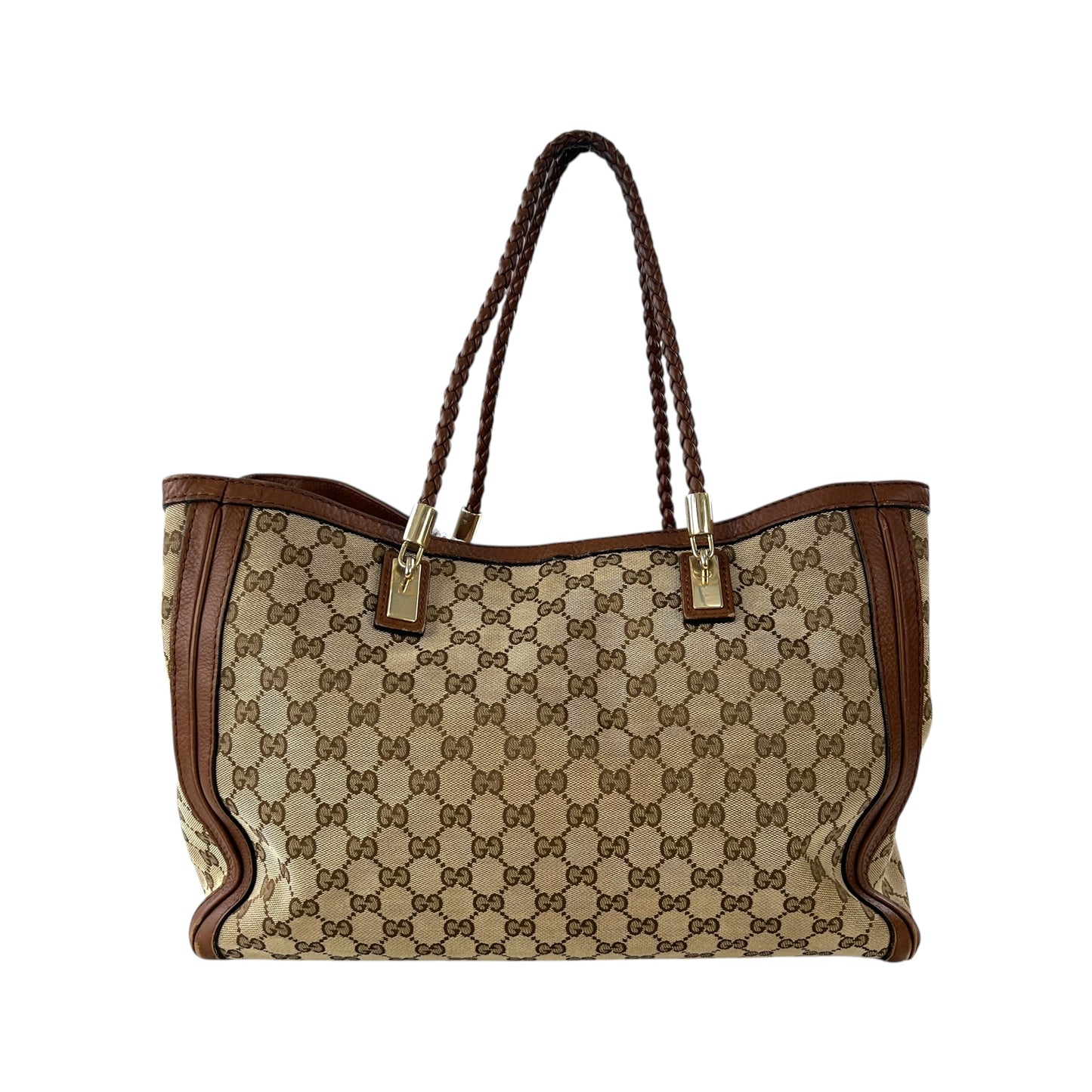 Gucci Monogram Leather Bow Tote Bag