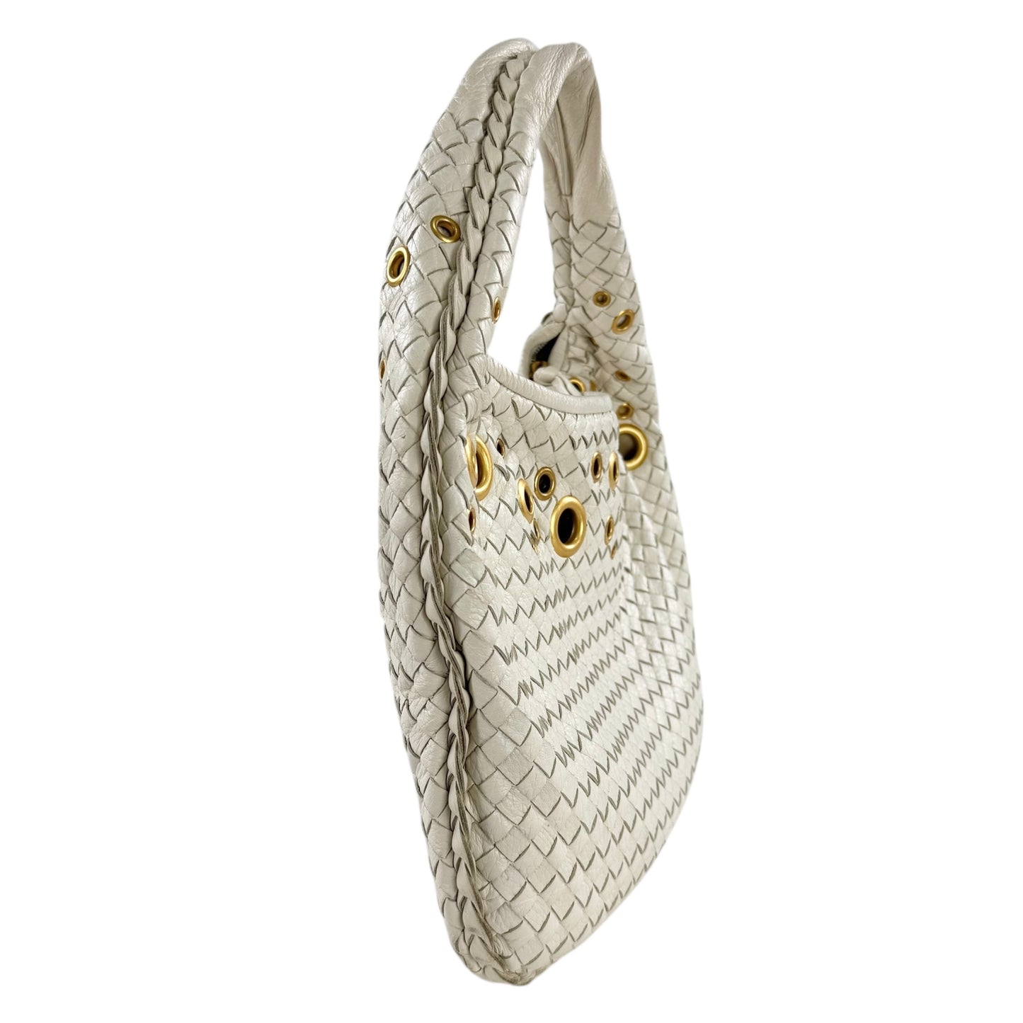 Bottega Veneta Intrecciato Leather Grommet Hobo Bag