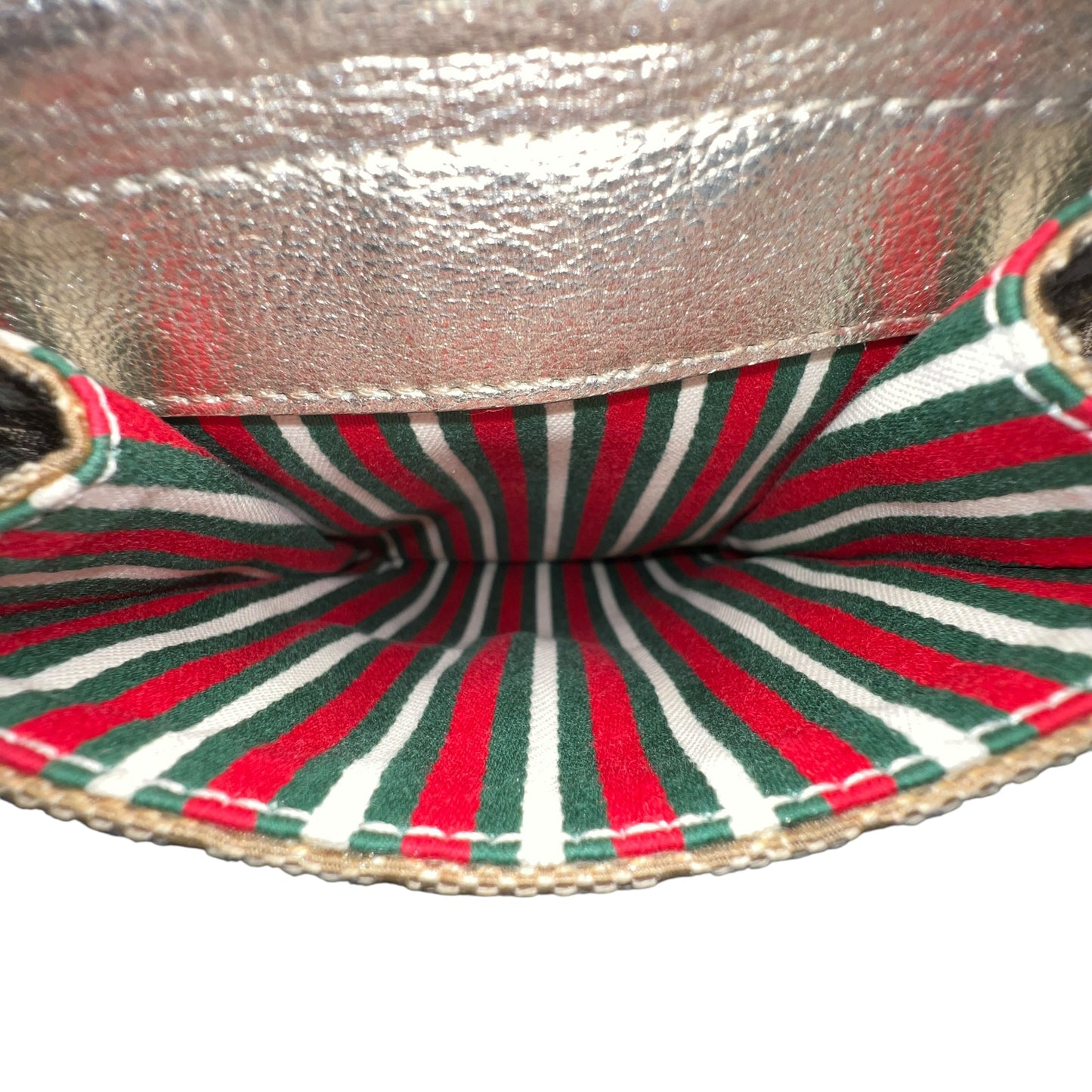 Gucci Monogram Metallic Leather Hobo Bag
