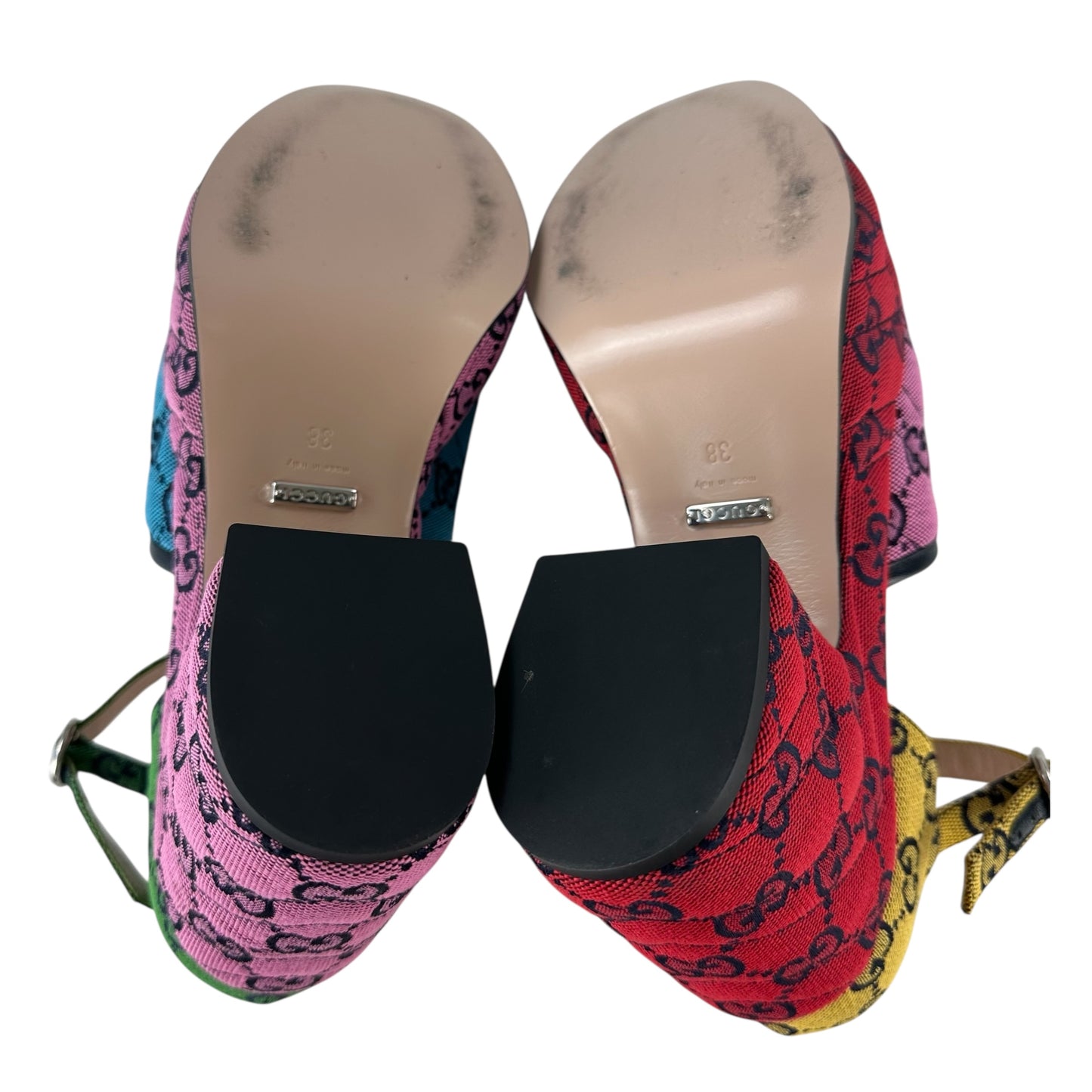 Gucci Monogram Multicolor Chunky Heels