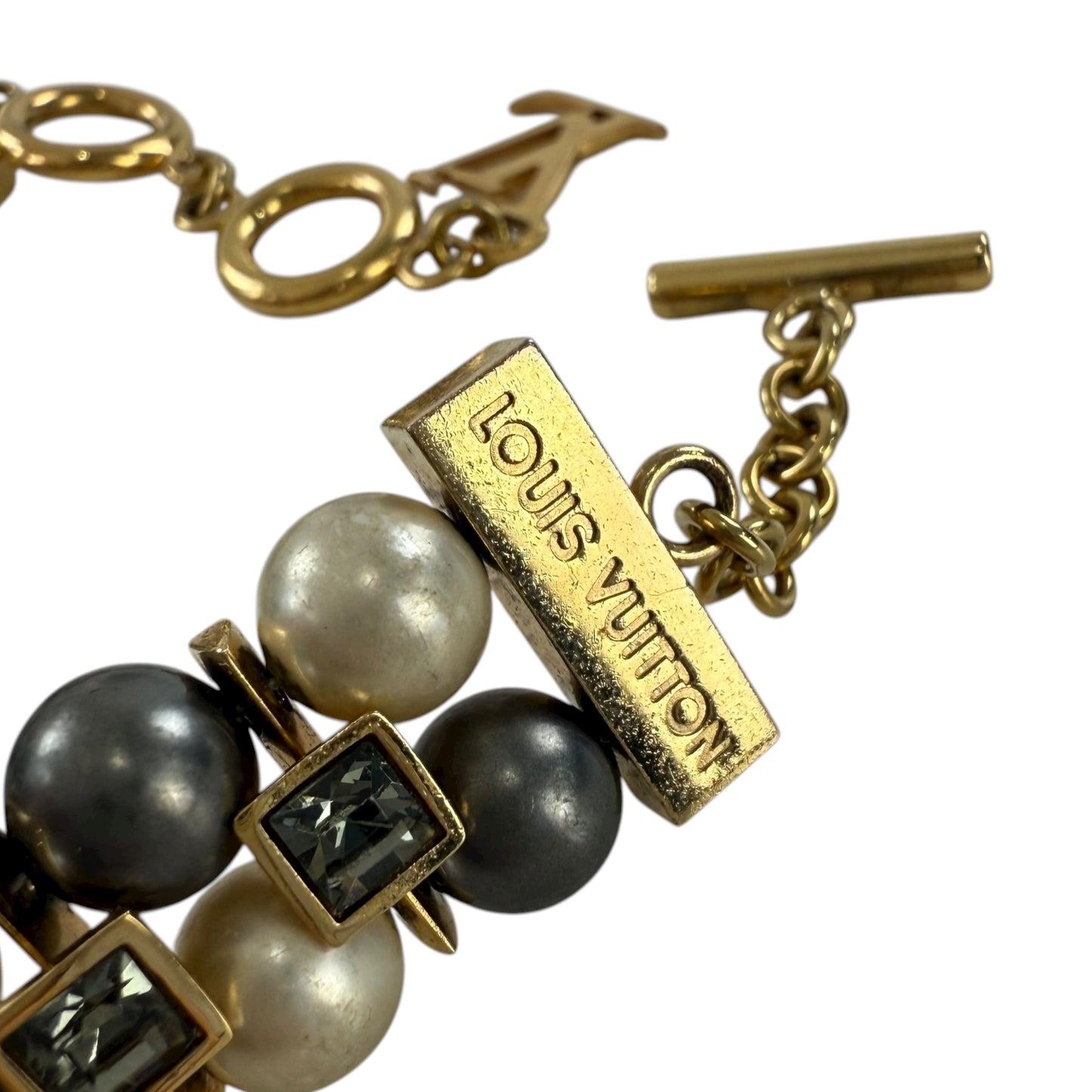 Louis Vuitton Cry Me A River Faux Pearl Gold Bracelet