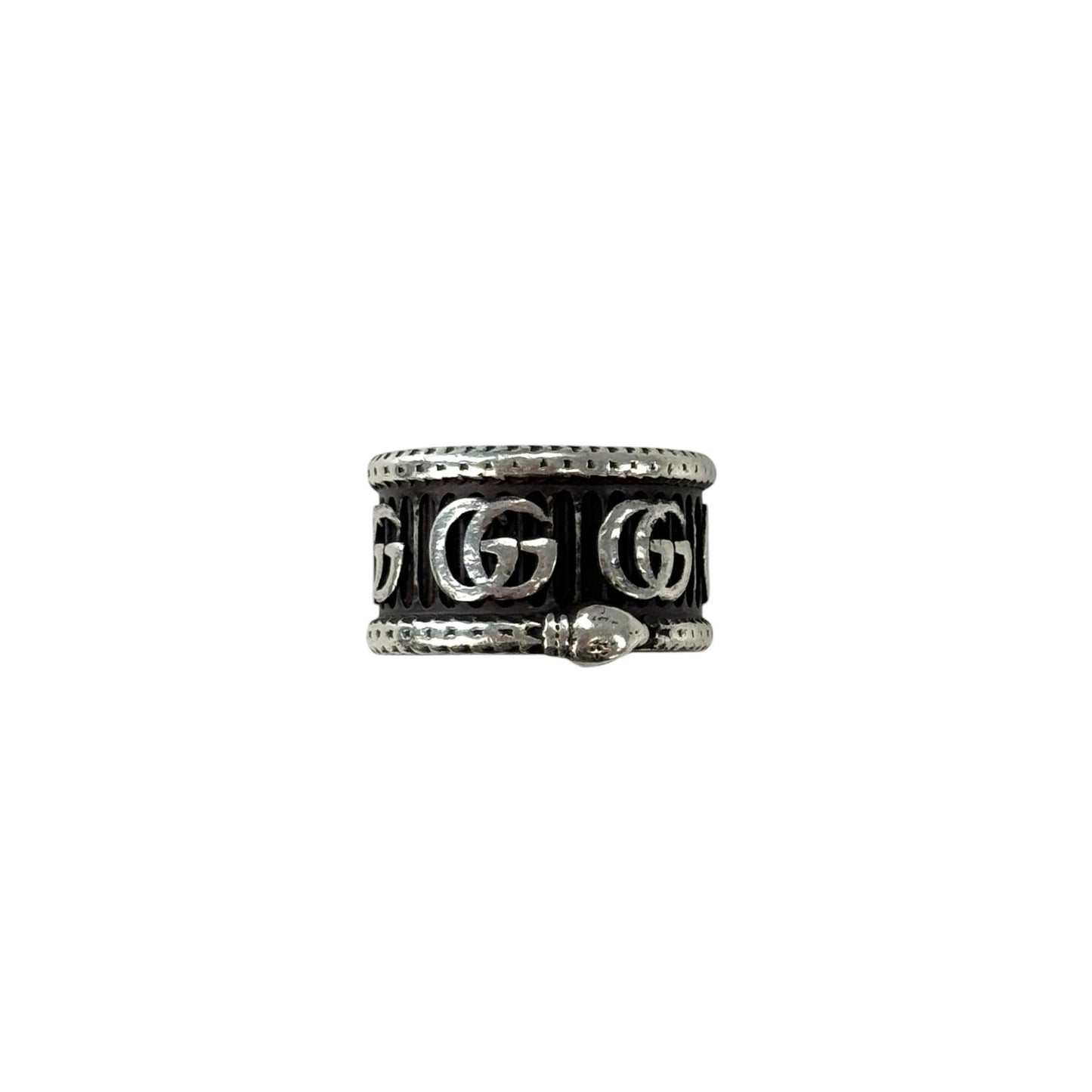 Gucci Sterling Silver GG Marmont Snake Ring