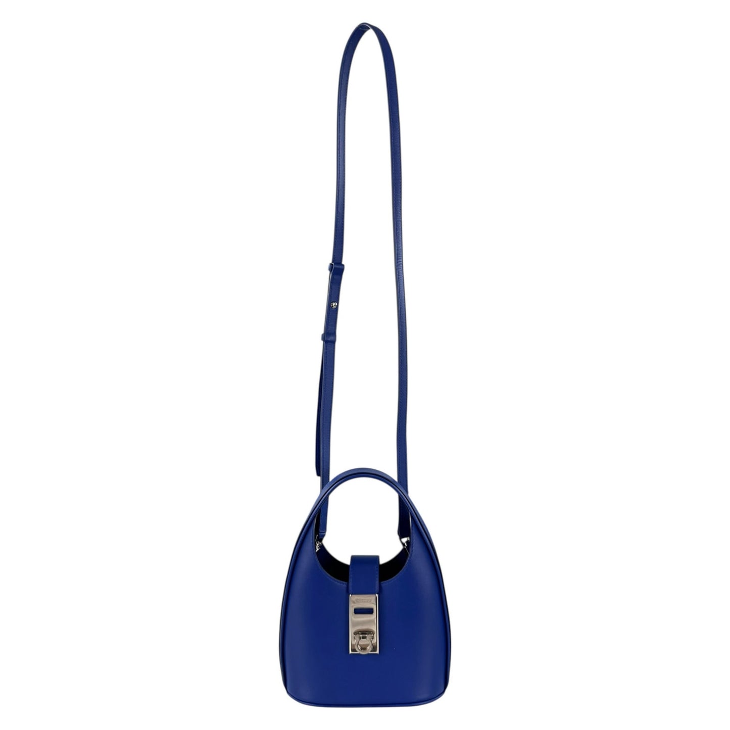 Ferragamo Royal Blue Gancini Mini Hobo Two-Way Bag