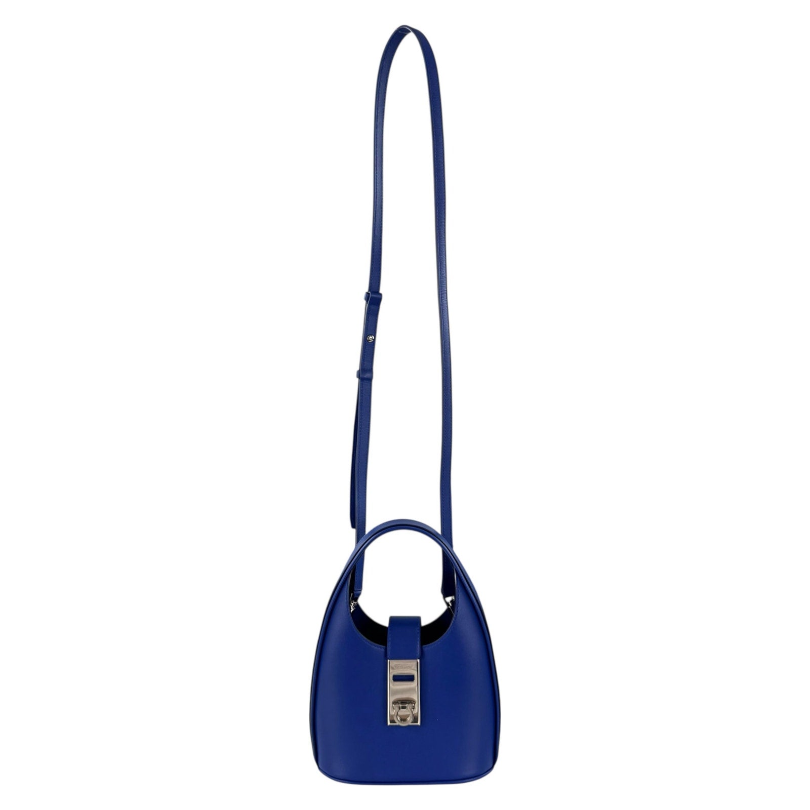 Ferragamo Royal Blue Gancini Mini Hobo Two-Way Bag