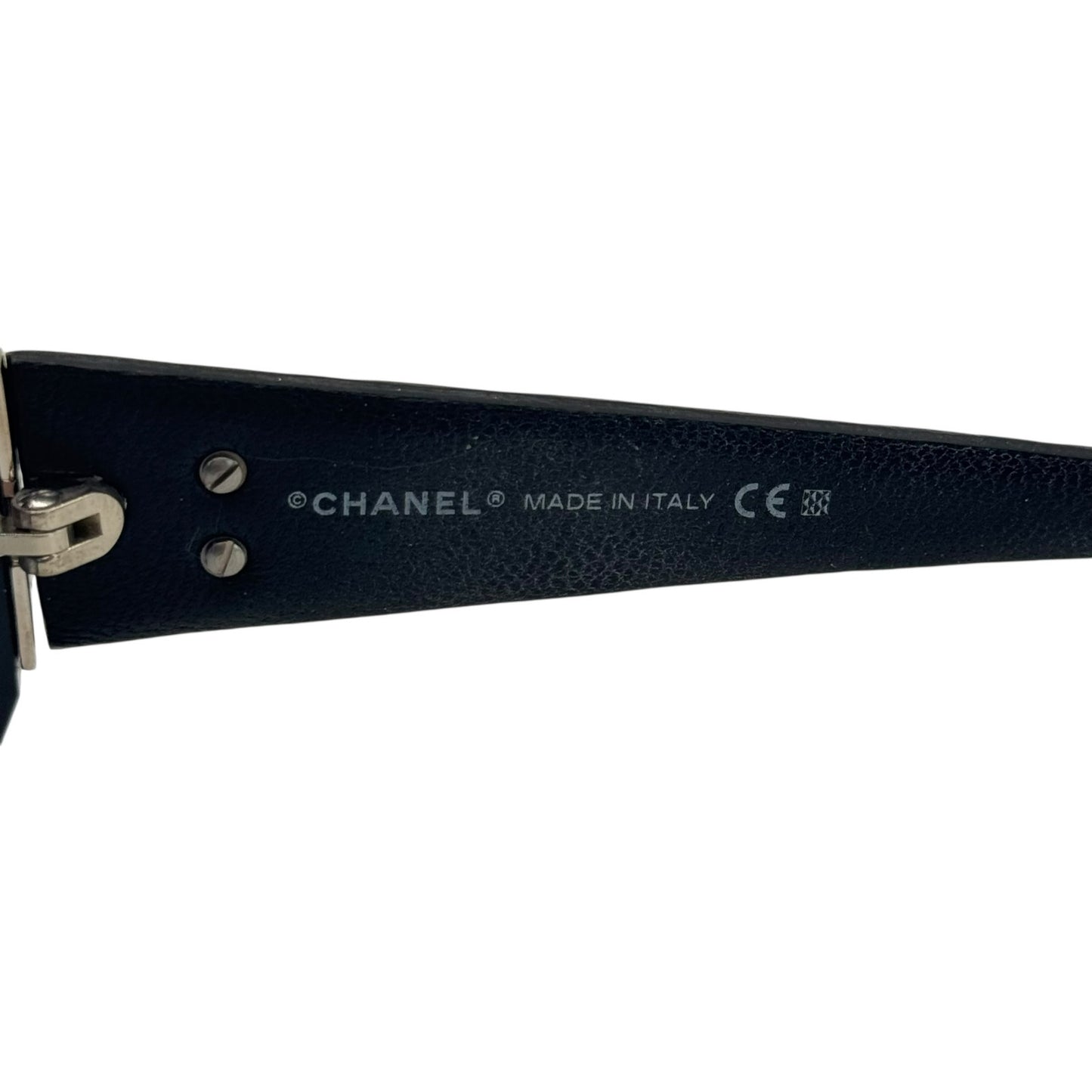 Chanel CC Leather Matelassé Sunglasses
