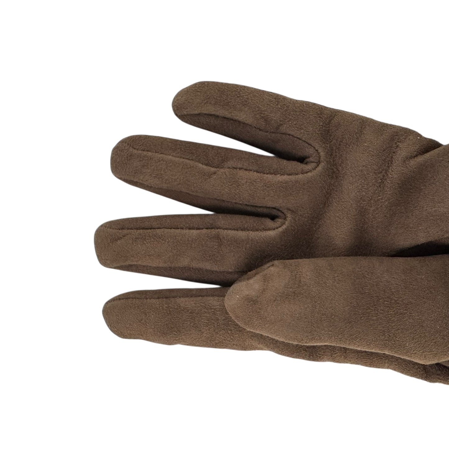 Fendi Brown Suede and Fur Gloves