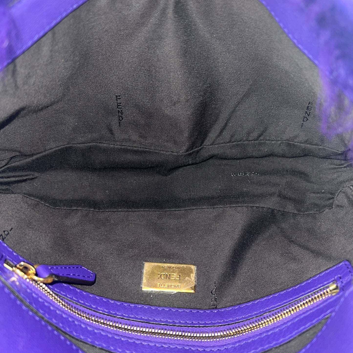 Fendi Purple Shearling Baguette Bag