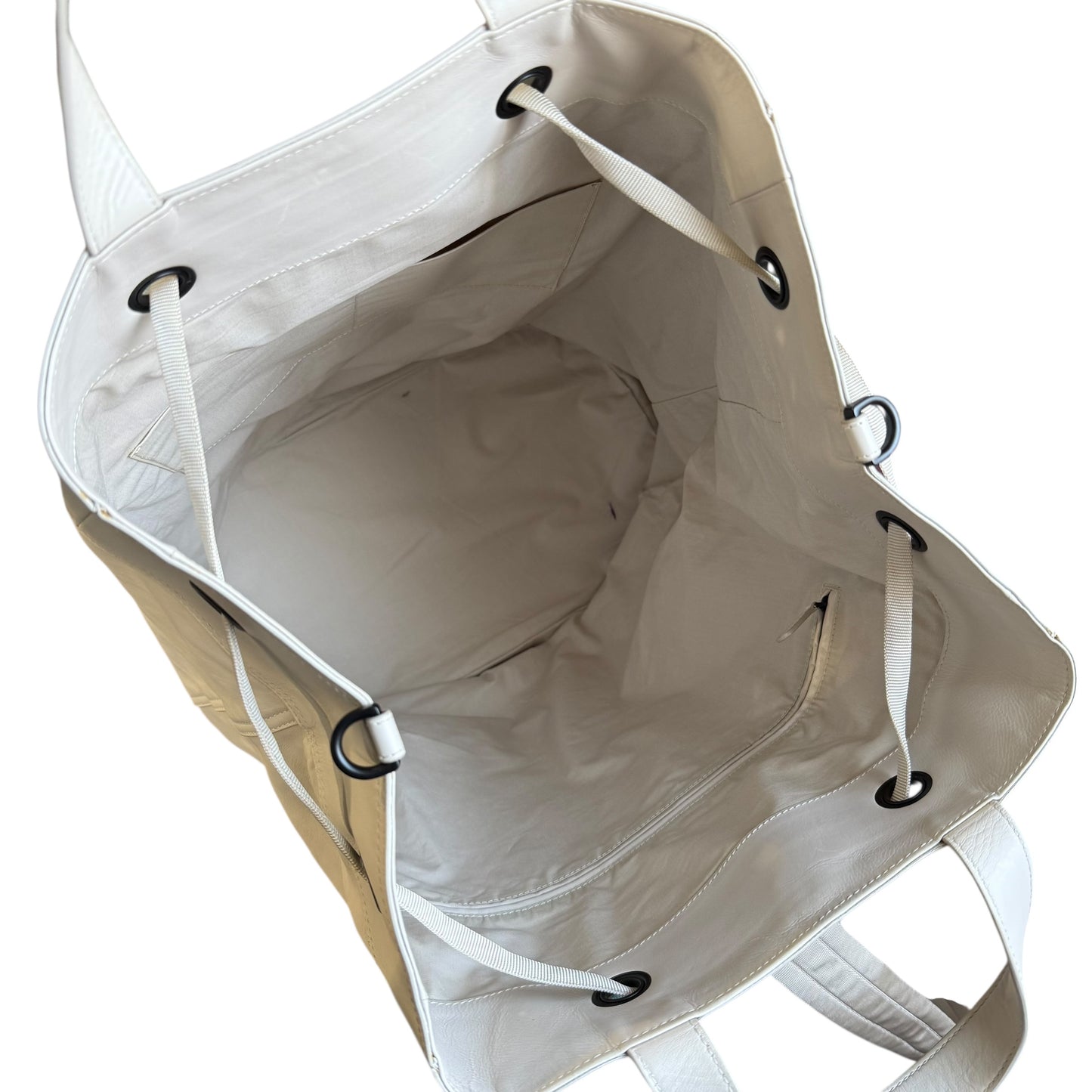 Bottega Veneta Ivory Perforated Leather Backpack