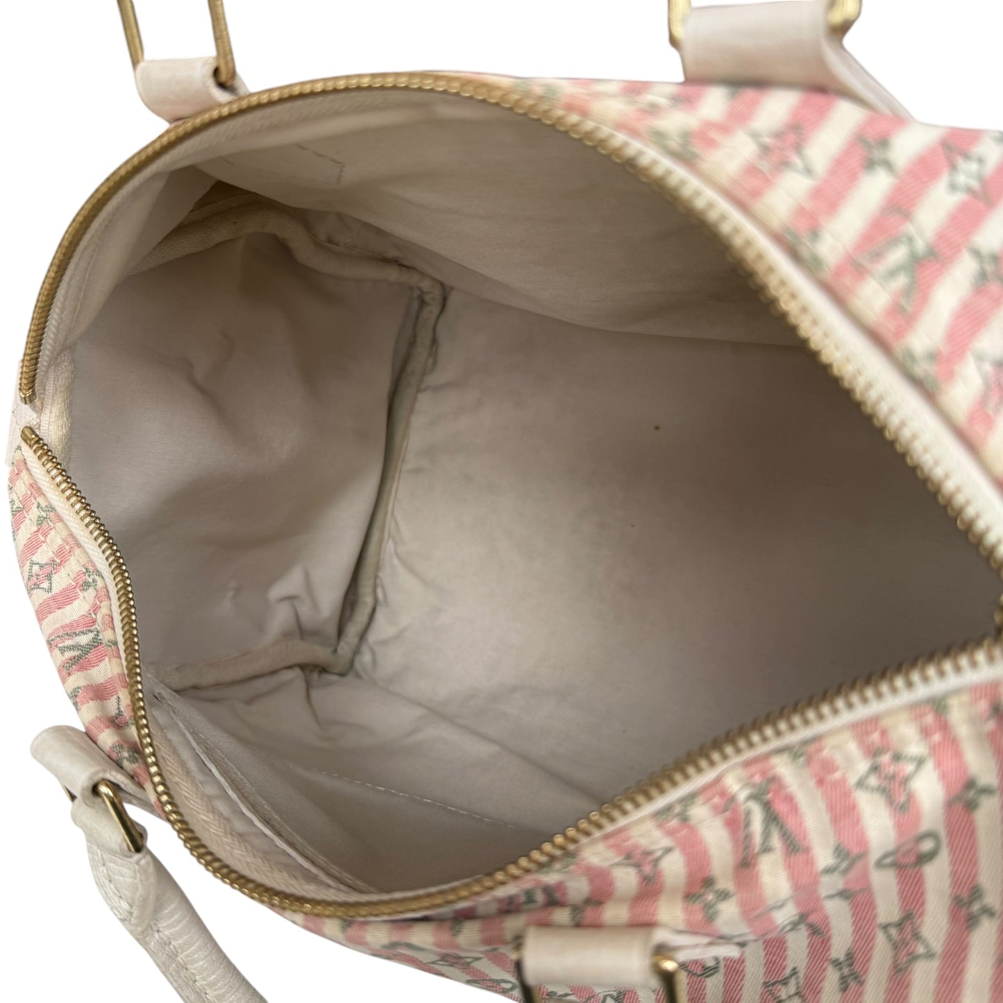Louis Vuitton Mini Lin Monogram Striped Speedy 30 Handbag