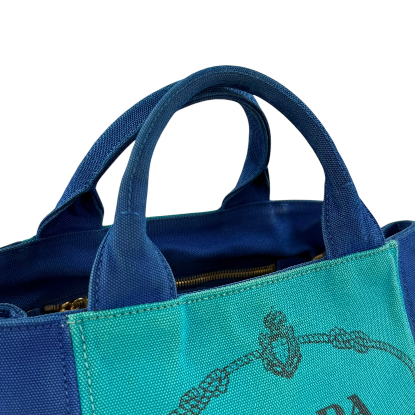 Prada Bicolor 2-Way Canapa Tote Bag