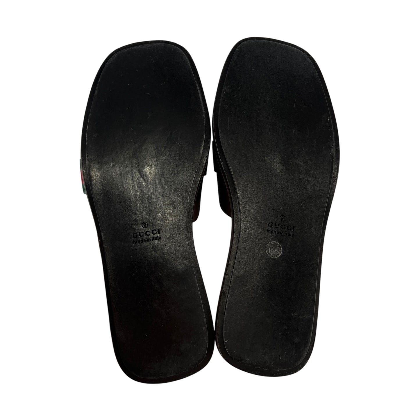 Gucci Leather Web Sandals