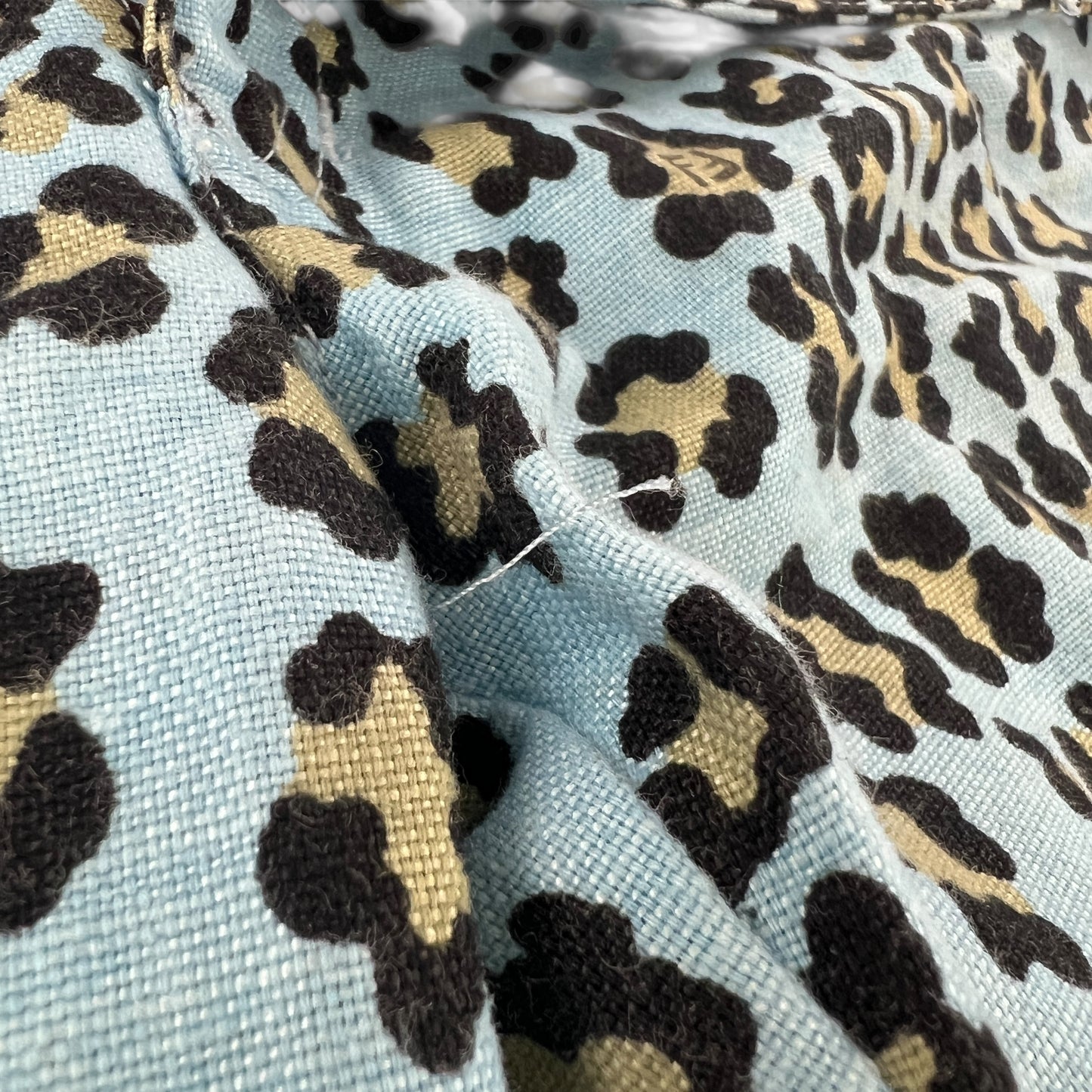Fendi Vintage Leopard Print Linen Pants