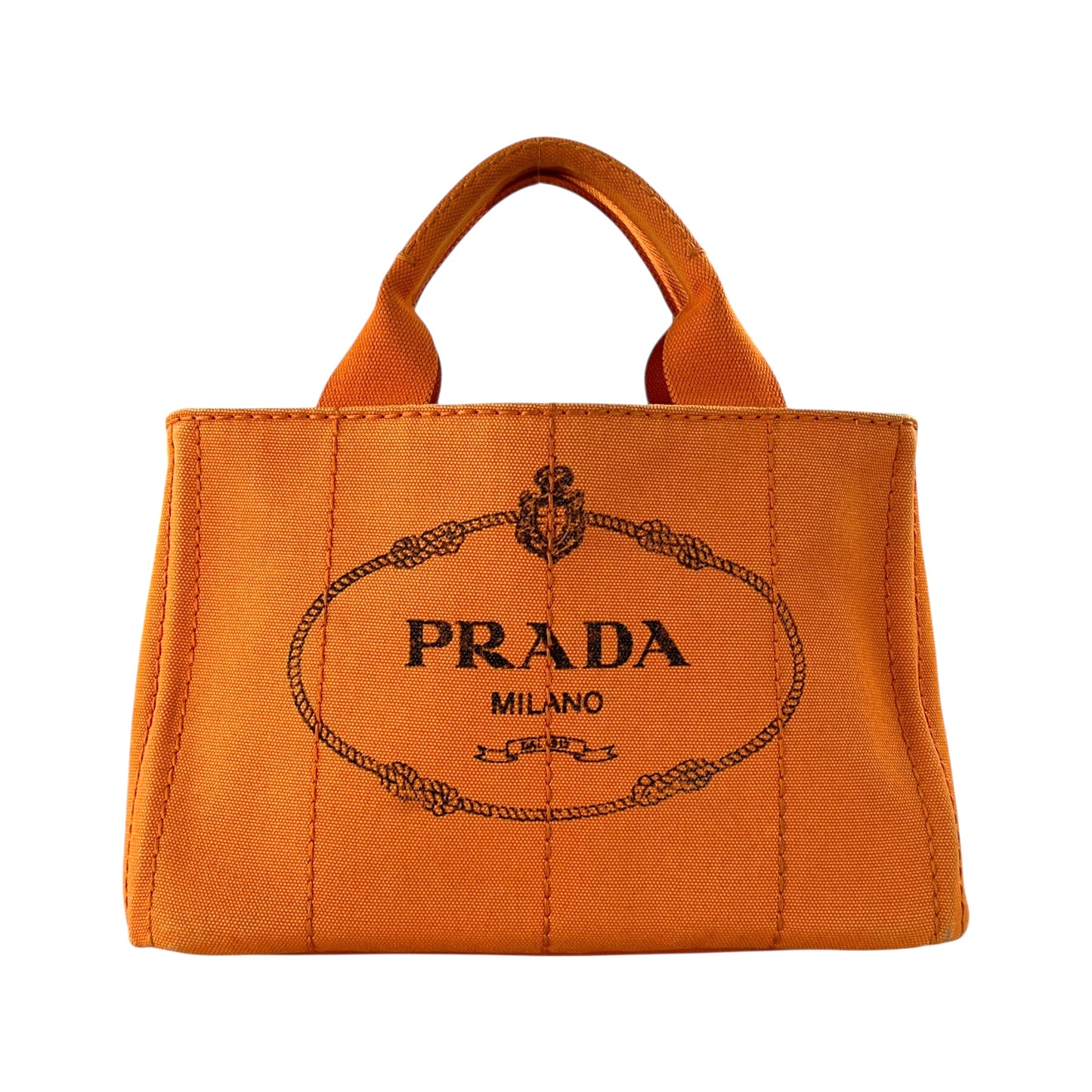 Prada Orange Canapa Tote Bag
