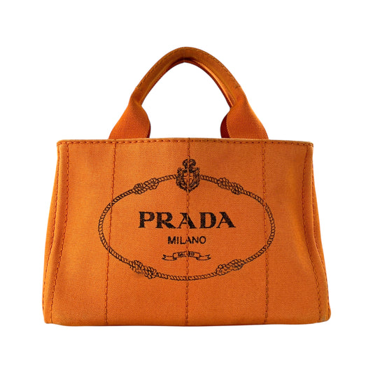 Prada Orange Canapa Tote Bag