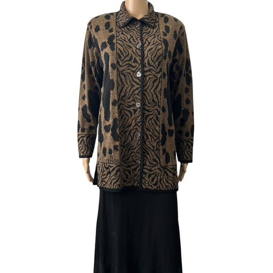 Fendi Vintage Animal Print Cardigan