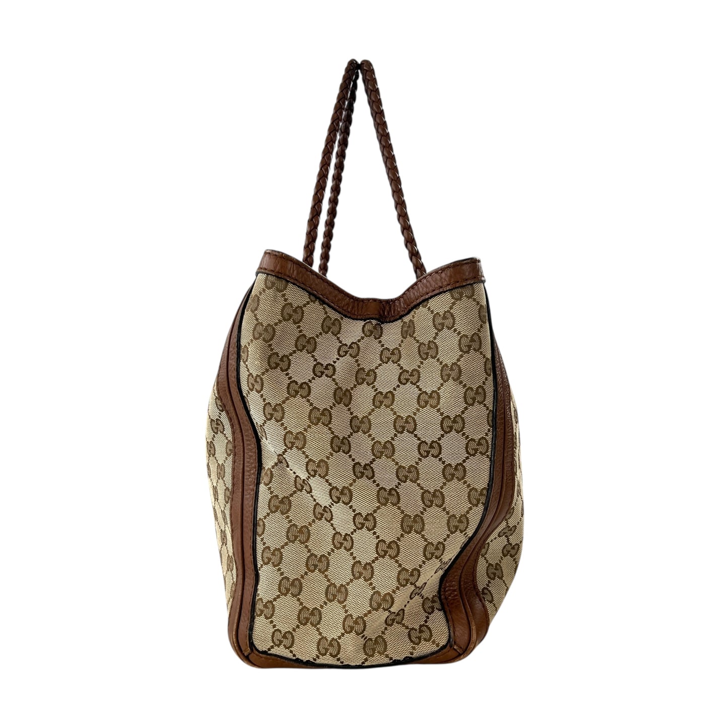Gucci Monogram Leather Bow Tote Bag