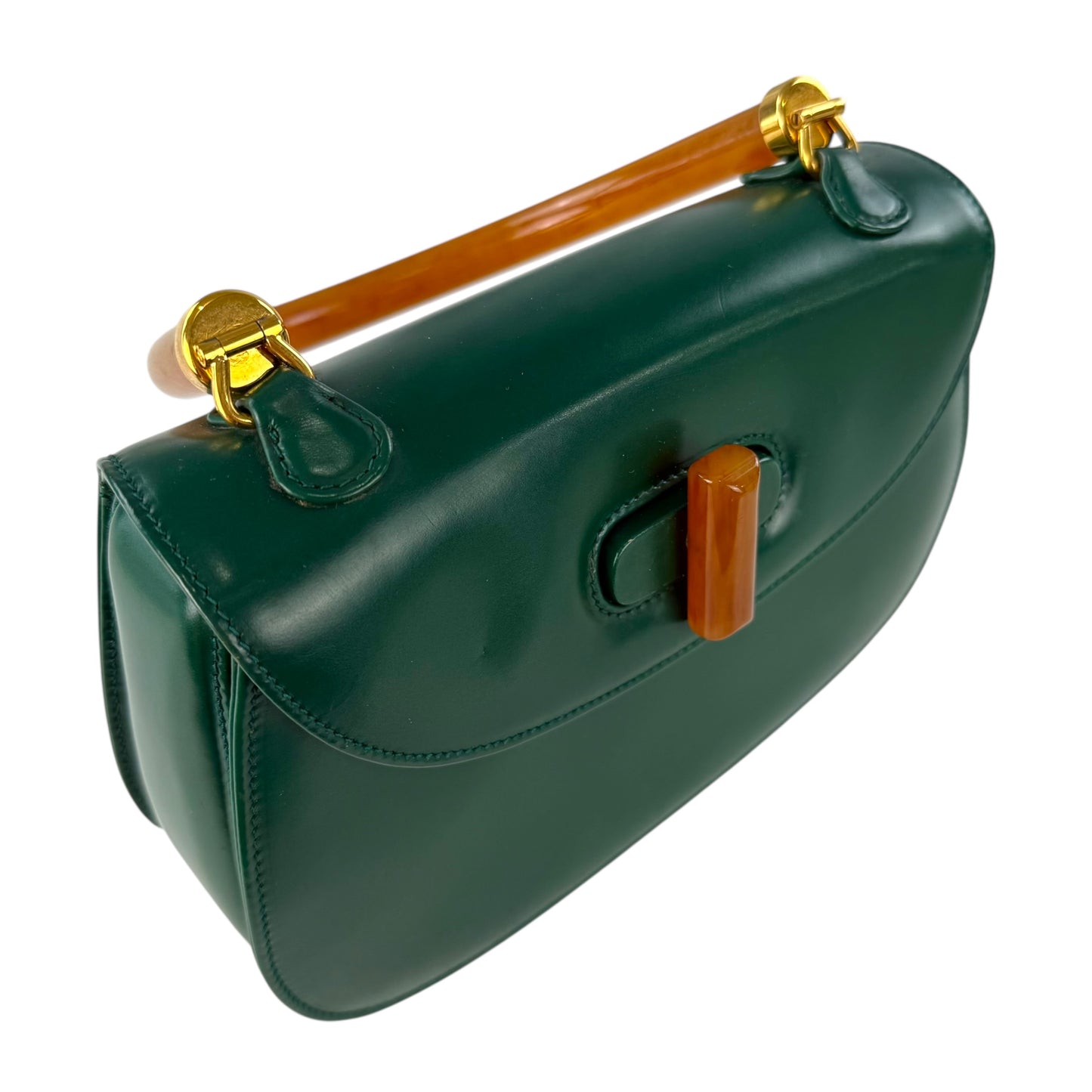 Gucci Top Handle Leather Turnlock Handbag