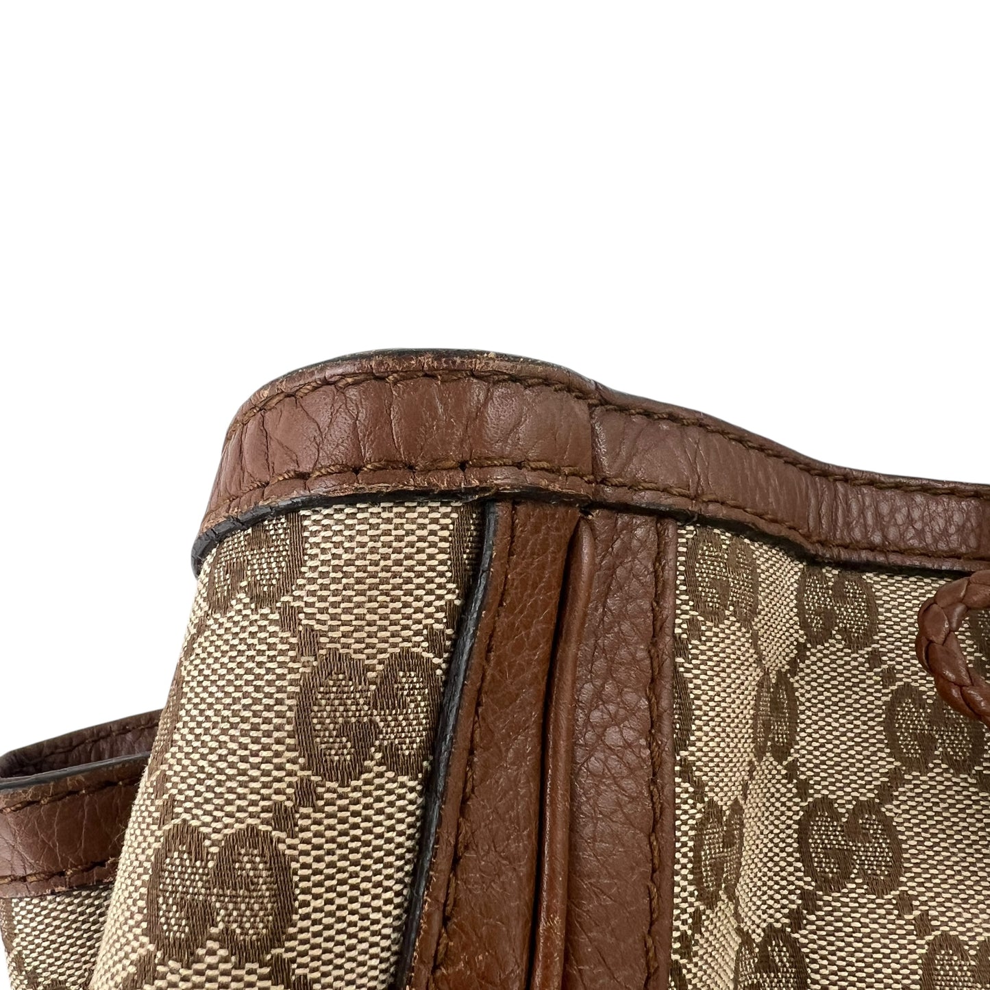 Gucci Monogram Leather Bow Tote Bag