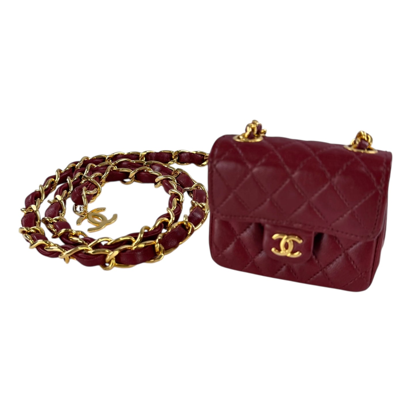 Chanel Vintage CC Belt & Mini Mattelase Flap Bag