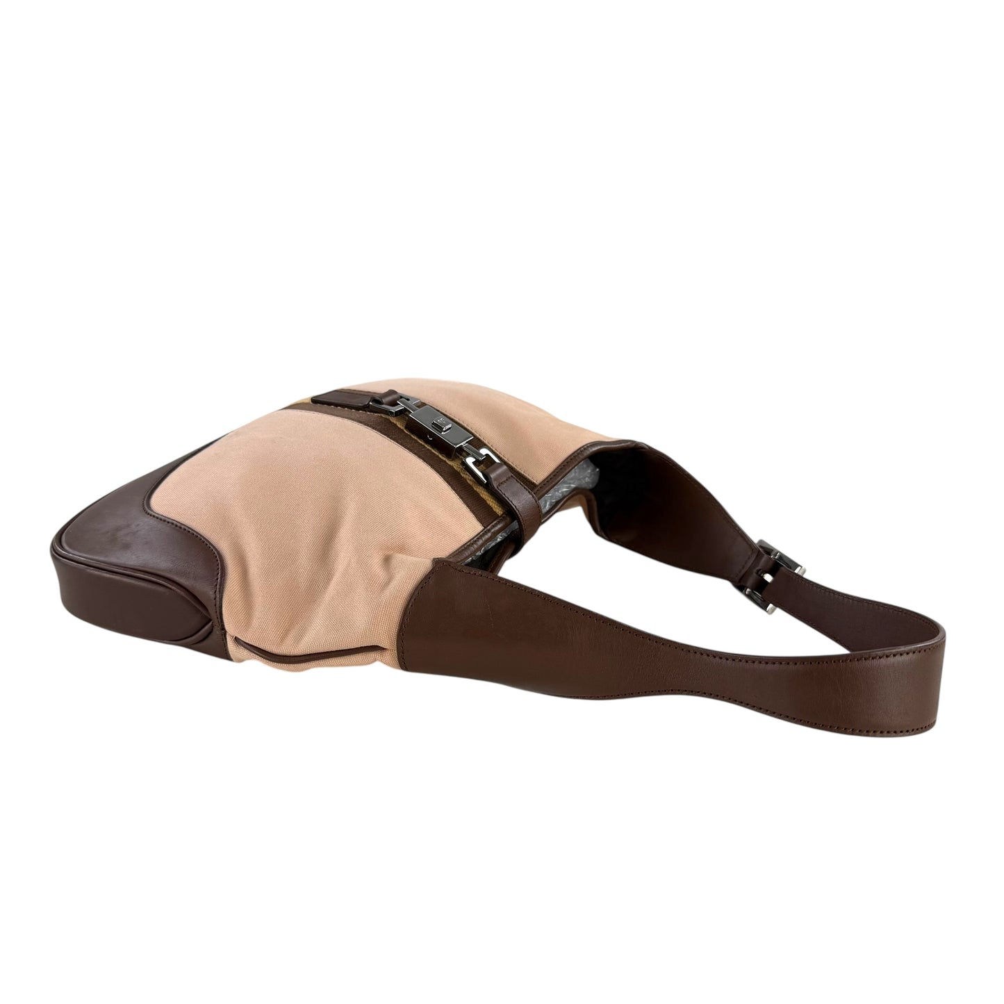 Gucci Nylon Striped Jackie Shoulder Bag