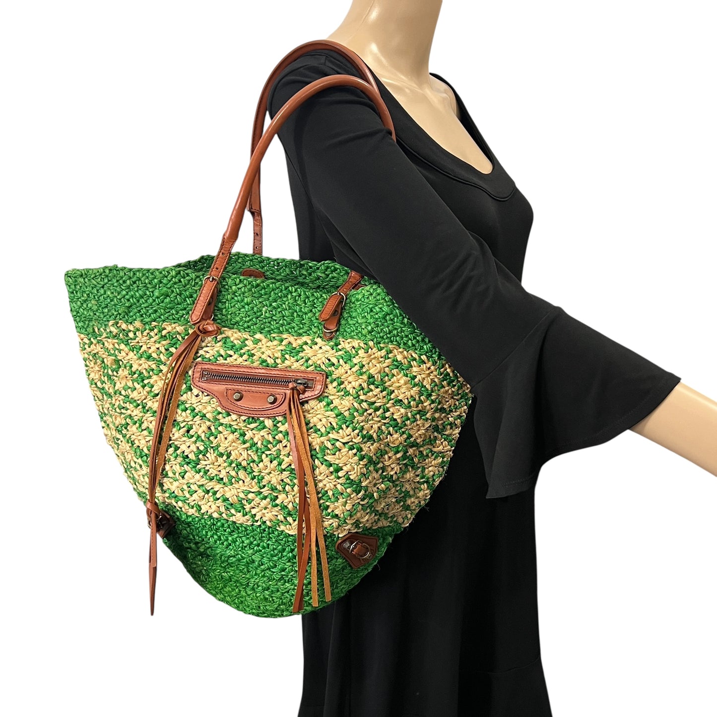 Balenciaga Raffia Tote Bag