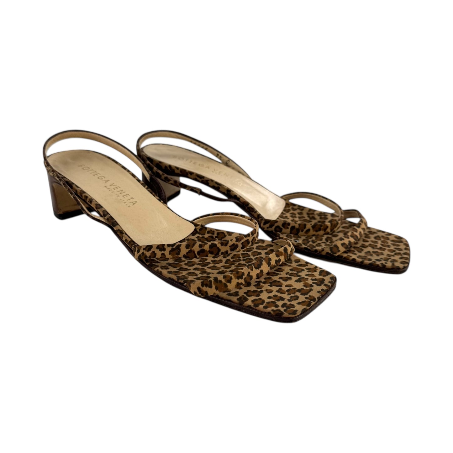Bottega Veneta Leopard Print Slingback Sandals