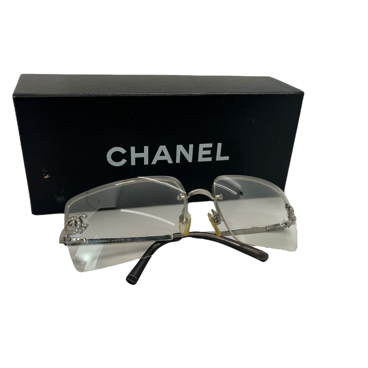 Chanel Vintage CC Rhinestone Logo Sunglasses