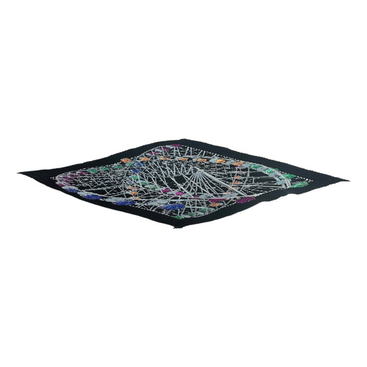 Hermes Grande Roue Pleated Silk Scarf