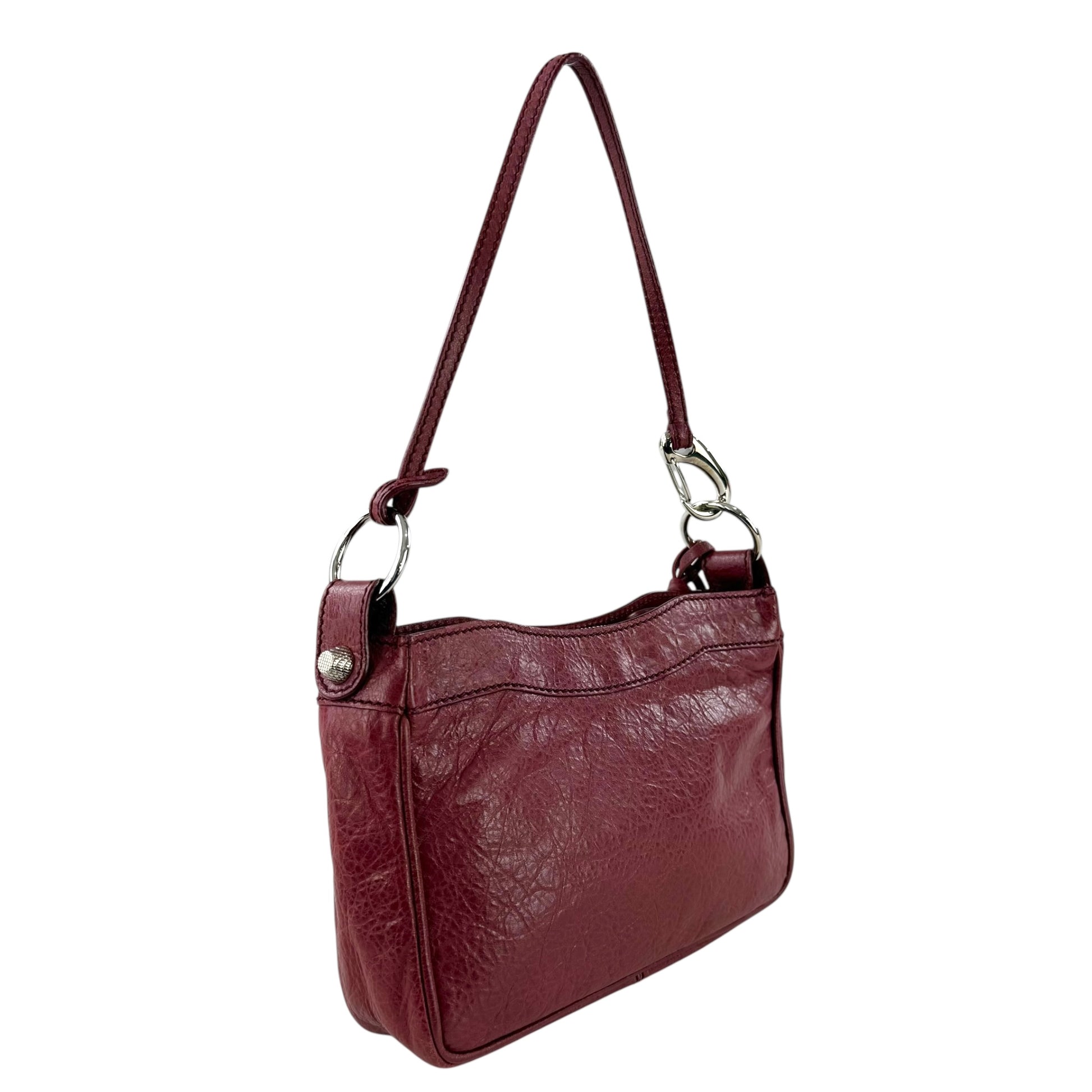 Balenciaga Leather Motocross Hip Giant Studded Shoulder Bag